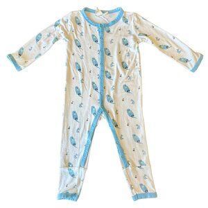 KYTE BABY Cuddle Otter Snap Romper 6-12 Mos Bamboo Playsuit Otters Pajamas HTF